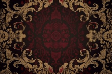 Classic patterned background in a vintage frame. Generative AI