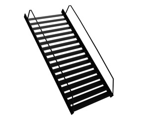 3d rendering black metal stair