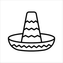 Vector design of sombrero and hat icon. Graphic of sombrero and mexico vector illustration on white background