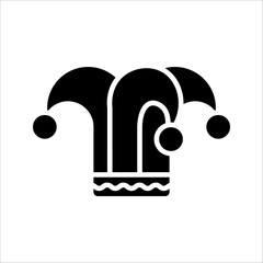 Joker graphic icon. Jester cap sign, Buffoon symbol. vector illustration on white background