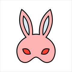 Rabbit mask flat icon, bunny ears silhouette. Masquerade festival icon. vector illustration on white background
