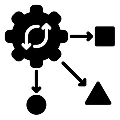 decision thinking icon, glyph icon style