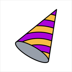party hat icon in line style. party hat vector illustration on white background