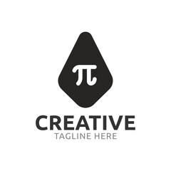 Mathematic pi logo - obrazy, fototapety, plakaty