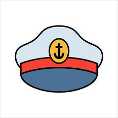 Captain hat icon. Sailor cap. vector illustration on white background