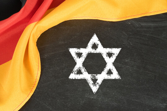 Flagge von Deutschland und der Davidstern