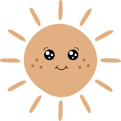 Cute Boho Sun Illustration