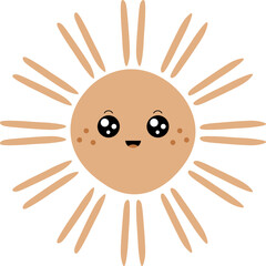Cute Boho Sun Illustration