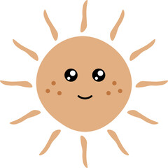 Cute Boho Sun Illustration