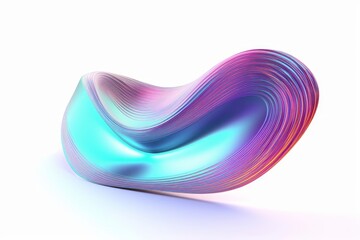 Abstract iridescent shape, 3d render, Generative AI