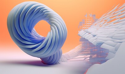 Abstract 3D Render, Generative AI