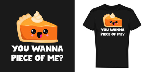 Funny Pumpkin Pie Thanksgiving vector t shirt design