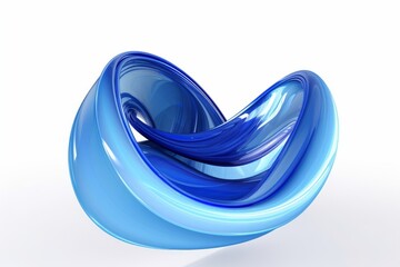 Futuristic blue shape, 3d render, Generative AI