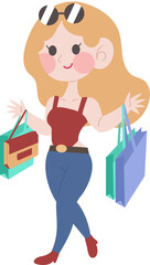 girl with shopping bags