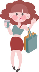 girl with shopping bags