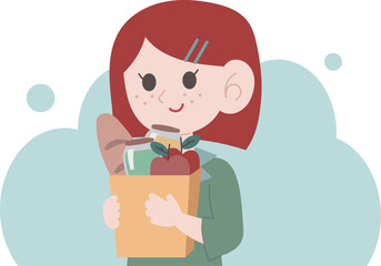 girl with shopping bags