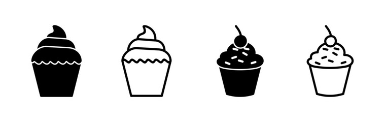 Cup cake icon vector. cake icon. bakery. muffin