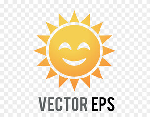 Gradient yellow and orange sun icon with smiling face