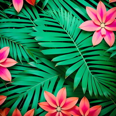Tropical Green leaves background
