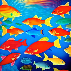 Naklejka premium Colorful fishes