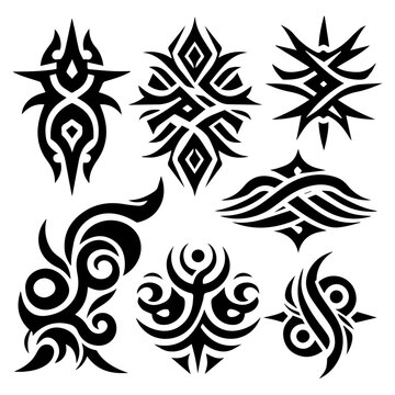 Tribal tattoo design illustration black color