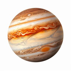 Jupiter planet isolated on white background cutout, Generative AI