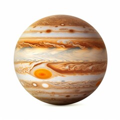 Jupiter planet isolated on white background cutout, Generative AI