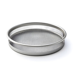 Stainless steel sieve isolated on white background