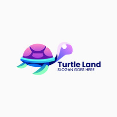 Vector Logo Illustration Turtle Gradient Colorful Style