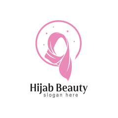 hijab logo template design for muslim woman wear store or boutique logo