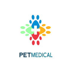 pet medical logo design creative template