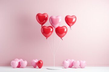 Romantic Love Balloons in Pink and Red for Valentine's Day
