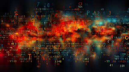 Digital binary code technology background. 