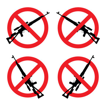 Stop gun violence sign, gun control sign vector.