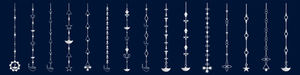 Happy Diwali Festival Element Diya lamp, Crackers, Sky Lantern, Fanus, Fireworks, Bhia Dooj