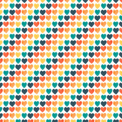 Watercolor Diagonal Stripes Heart Colorful Rainbow Repeat Seamless Pattern