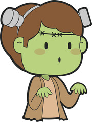 Cute cartoon children kids wearing halloween costume holiday celebration