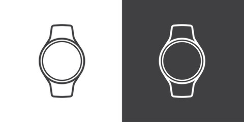 Simple Smartwatch icon vector. Thin line smartwatch outline icon vector illustration. Outline, thin line smartwatch icon for website design and mobile, app development. - obrazy, fototapety, plakaty