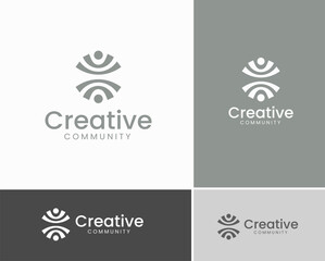 Modern creative community logo. community logo template. nonprofit organization logo template. geometric nonprofit logo template. mpodern and minimalist organization logo template