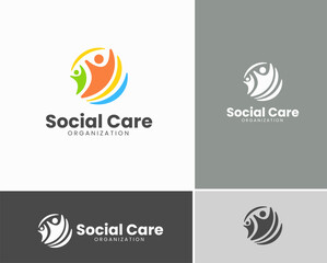 Modern creative community logo. community logo template. nonprofit organization logo template. geometric nonprofit logo template. mpodern and minimalist organization logo template