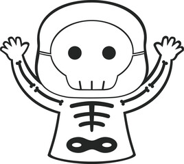 Cute cartoon children kids wearing halloween costume holiday celebration