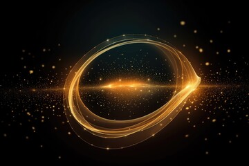 Gold Circle line abstract background. Generative AI