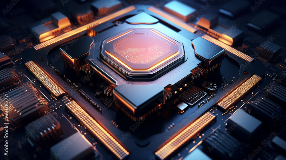 Poster central computer processors cpu concept