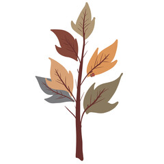 leaves outline vector illustration, leaves in autumn elements.
