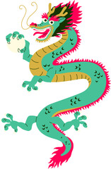 Fototapeta premium Chinese Dragon Holding a Pearl