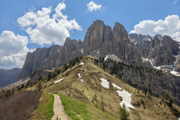 Passo Gardena in the Dolomites of Italy