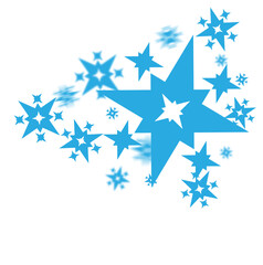 Digital png illustration of blue stars on transparent background