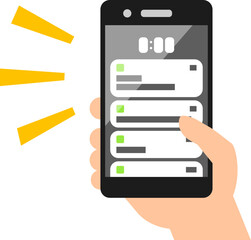たくさんの通知が表示されたスマートフォンの画面