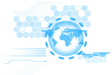 Digital png illustration of blue digital earth view on transparent background