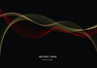 Abstract wave element for design. Digital frequency track equalizer. Stylized line art background. Vector illustration. Wave with lines created using blend tool. Curved wavy line, smooth stripe